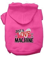 Just a Love Machine Screen Print Dog Hoodie in Many Colors - Posh Puppy Boutique