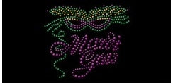 Mardi Gras Rhinestone Bandana in Many Colors