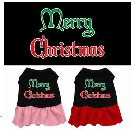 Merry Christmas Screen Print Dress - Posh Puppy Boutique