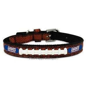 NFL New York Giants Classic Leather Football Collar - Posh Puppy Boutique