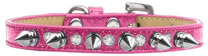 Punk Rock Ice Cream Collar Crystal and Silver Spikes in Many Colors - Posh Puppy Boutique