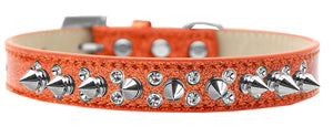 Punk Rock Ice Cream Collar Double Crystal and Silver Spikes in Many Colors - Posh Puppy Boutique