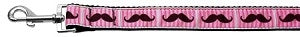 Pink Striped Mustache Ribbon Dog Collar - Posh Puppy Boutique