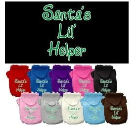 Santas Lil' Helper Screen Print Pet Hoodie- Many Colors - Posh Puppy Boutique