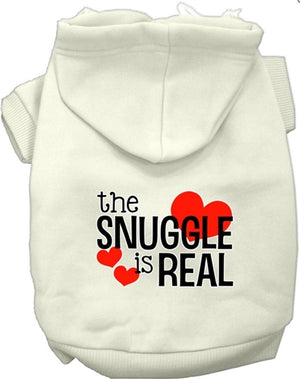 The Snuggle is Real Screen Print Dog Hoodie in Many Colors - Posh Puppy Boutique