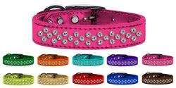Sprinkles AB Crystal Metallic Leather Collar in Many Colors