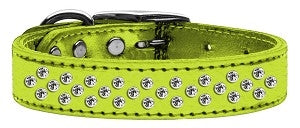 Sprinkles Clear Crystal Metallic Leather Collar in Many Colors - Posh Puppy Boutique