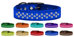 Sprinkles Clear Crystal Metallic Leather Collar in Many Colors