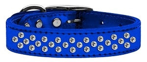 Sprinkles Clear Crystal Metallic Leather Collar in Many Colors - Posh Puppy Boutique