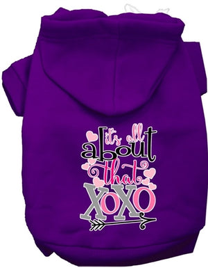 All About that XOXO Screen Print Dog Hoodie in Many Colors - Posh Puppy Boutique