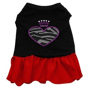 Zebra Heart Rhinestone Dress- 2 Colors - Posh Puppy Boutique