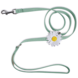 Susan Lanci Large Daisy with AB Crystal Ultrasuede Dog Leashes - Many Colors