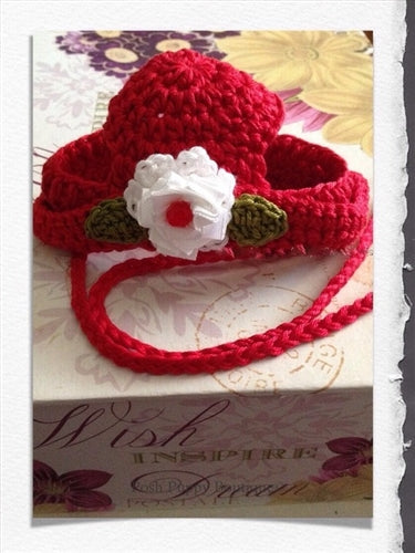 Couture Knit Hat- Little Red Bonnet