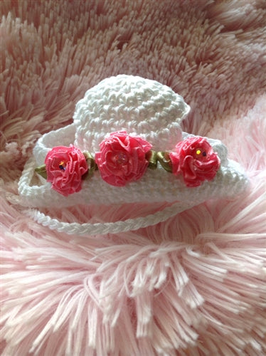 Couture Knit Hat- Spring Rosie Bonnet