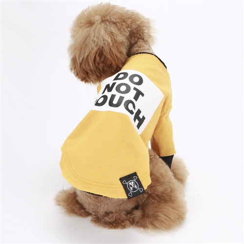 PuppyAngel Do Not Touch Rough Cut Layered Round T-shirt - Yellow