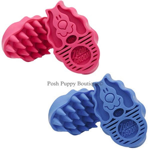 Kong Zoom Groom Natural Rubber Pet Grooming Brushes- Raspberry - Posh Puppy Boutique