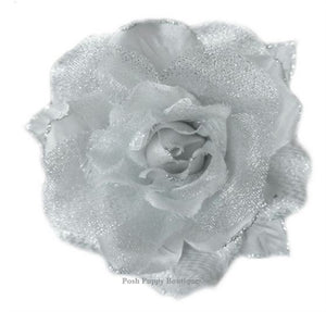 Rosanna Collar Flower - Silver - Posh Puppy Boutique