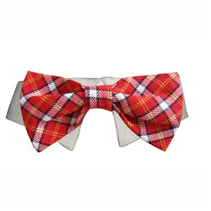 Bow Tie Collar - Red Checker - Posh Puppy Boutique