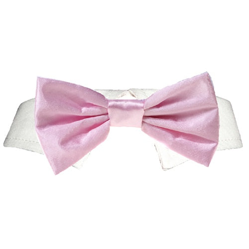 Pink Satin Bow Tie Collar
