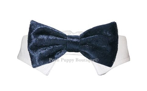 Valentino Velvet Bow Tie Collar - Navy