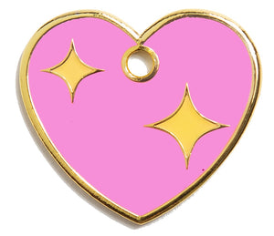 Pink Heart Pet ID Tag