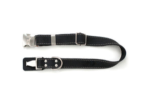 Black Quick-Release Leather Collar