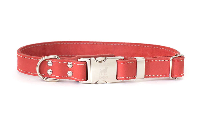 Coral Quick-Release Leather Collar
