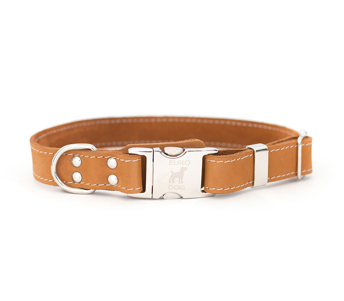 Tan Quick-Release Leather Collar