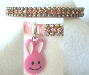Easter Bunny Rhinestone Collar -Pink Dog Collar - Posh Puppy Boutique