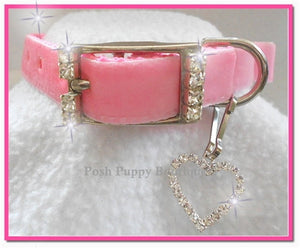 Velvet Angel Rhinestone Collar -Pink - Posh Puppy Boutique