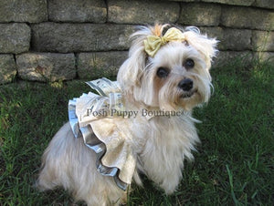 Couture Hanna Silver Dog Harness Dress - Posh Puppy Boutique