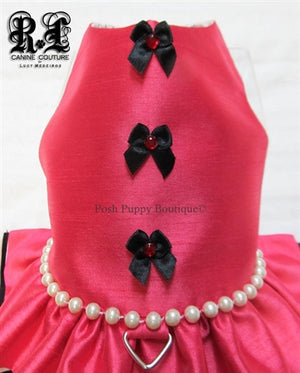 Couture La Vie En Rose Dog Harness Dress - Posh Puppy Boutique