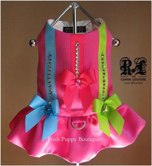 Couture Pink Voltage Dog Harness Dress - Posh Puppy Boutique
