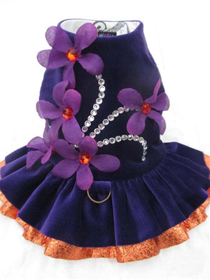 Couture Exotic Orchid Dog Harness Dress - Posh Puppy Boutique