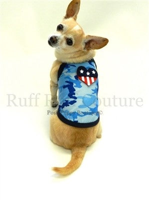Camo Blue American Summer Tank - Posh Puppy Boutique