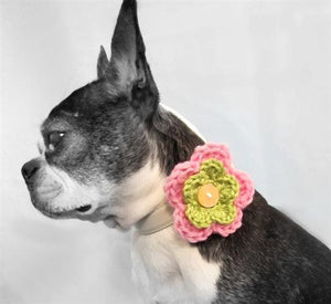 Crochet Dog Collar Flower in Many Colors, Many Layers - Posh Puppy Boutique