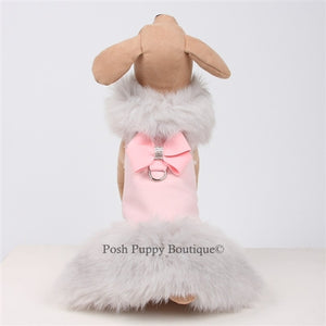 Susan Lanci Nouveau Bow Fur Coat-Puppy Pink with Soft Silver Fox - Posh Puppy Boutique