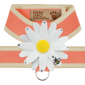 Susan Lanci Two Tone Peaches N Cream Tinkie Harness with Doe Trim with Daisy - Posh Puppy Boutique