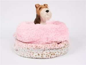 Susan Lanci Pink Lynx with Pink Shag Cuddle Cup - Posh Puppy Boutique