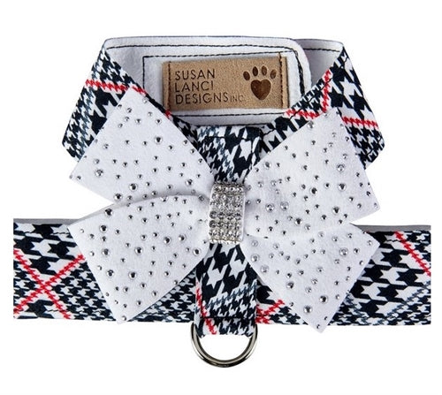Susan Lanci Classic Glen Houndtooth with Stardust Nouveau Bow Tinkie Harness