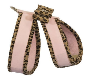 Susan Lanci Two Tone Big Bow Tinkie Harness in Puppy Pink with Cheetah Trim - Posh Puppy Boutique