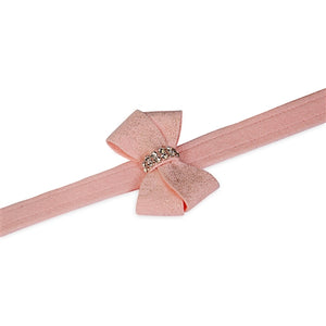 Susan Lanci Puppy Pink Glitzerati Nouveau Bow 3 Row Giltmore Collar