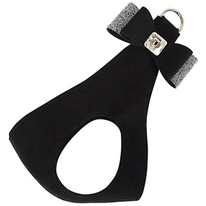 Susan Lanci Crystal Stellar Big Bow Step in Harness in Black - Posh Puppy Boutique