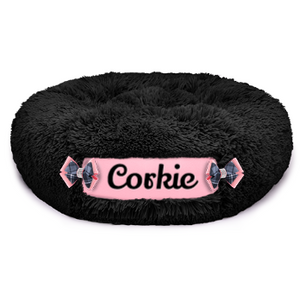 Susan Lanci Custom Bed in Black and Puppy Pink - Posh Puppy Boutique
