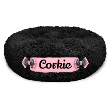 Susan Lanci Custom Bed in Black and Puppy Pink