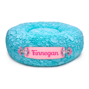 Susan Lanci Custom Bed in Bimini Blue and Puppy Pink - Posh Puppy Boutique
