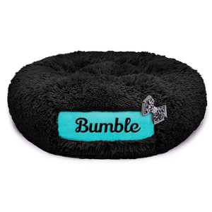 Susan Lanci Custom Bed in Black Shag and Bimini Blue - Posh Puppy Boutique
