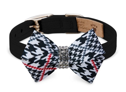 Susan Lanci Glen Houndstooth Nouveau Bow Collar in Classic