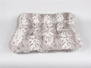 Susan Lanci Platinum Snow Leopard Bed - Square - Posh Puppy Boutique