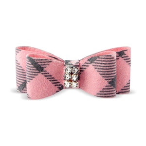 Susan Lanci Scotty Giltmore Hair Bow - Puppy Pink Plaid - Posh Puppy Boutique